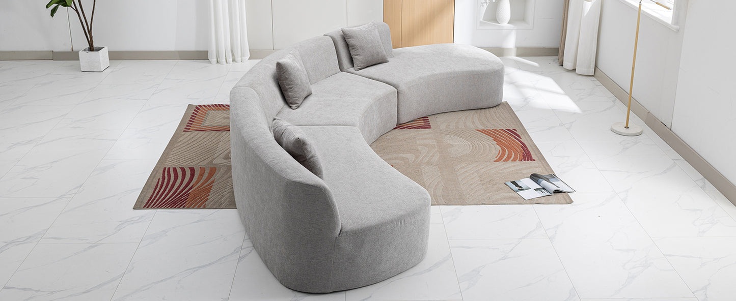 Healdsburg Contemporary Chenille Curved Sectional