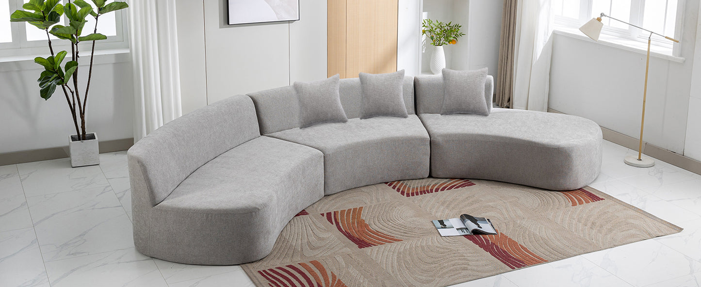 Healdsburg Contemporary Chenille Curved Sectional