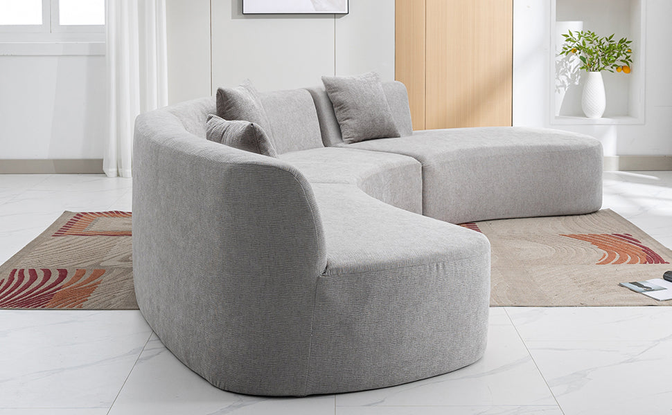 Healdsburg Contemporary Chenille Curved Sectional