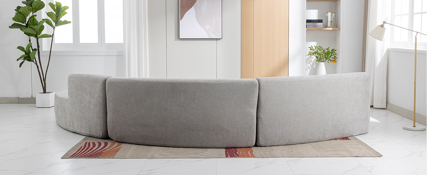 Healdsburg Contemporary Chenille Curved Sectional