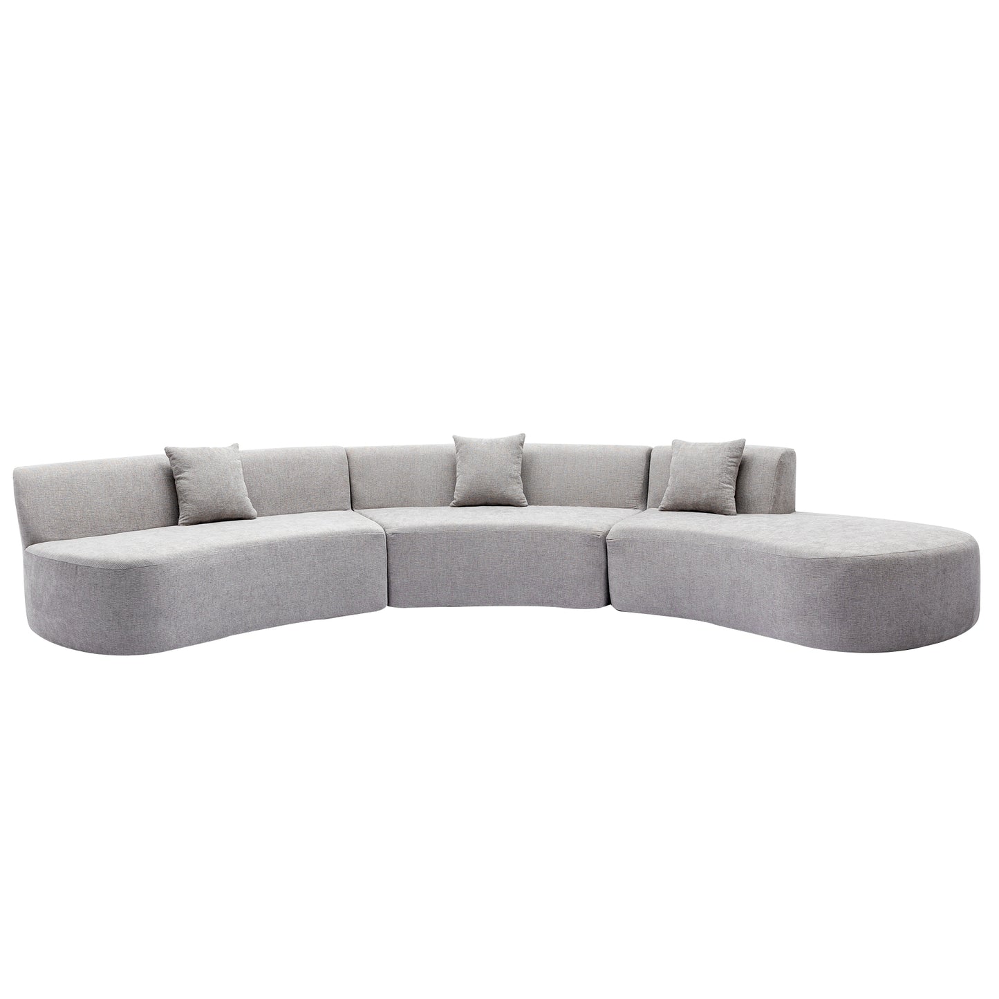 Healdsburg Contemporary Chenille Curved Sectional