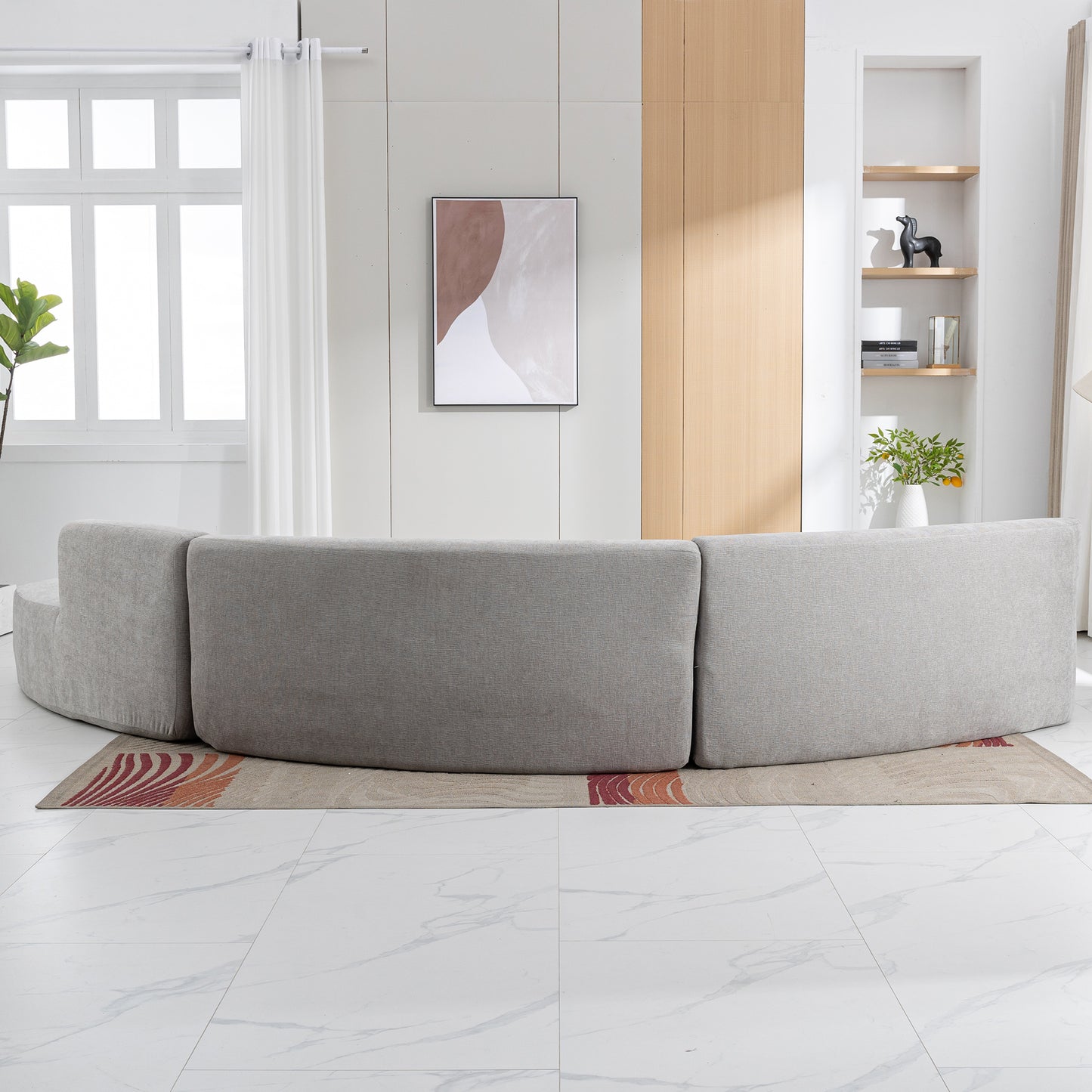 Healdsburg Contemporary Chenille Curved Sectional