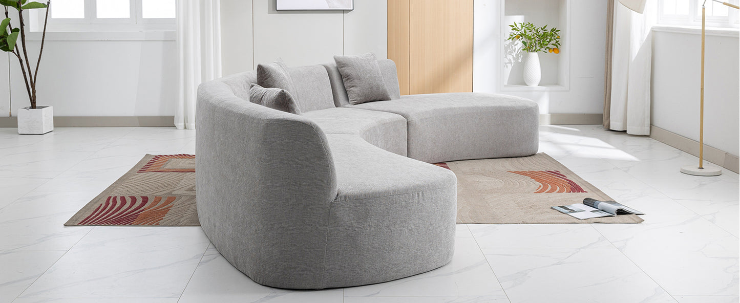 Healdsburg Contemporary Chenille Curved Sectional