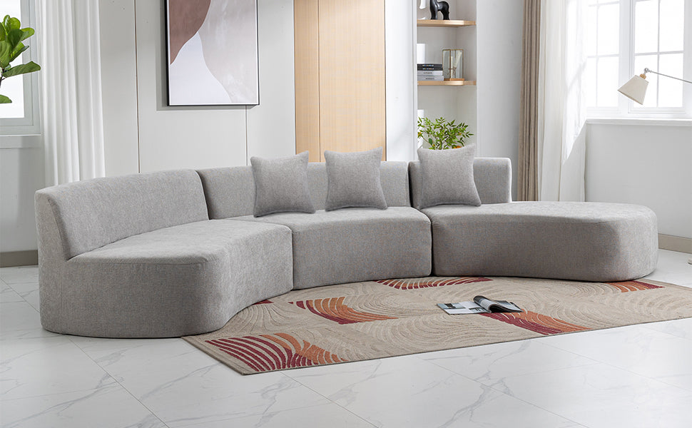 Healdsburg Contemporary Chenille Curved Sectional