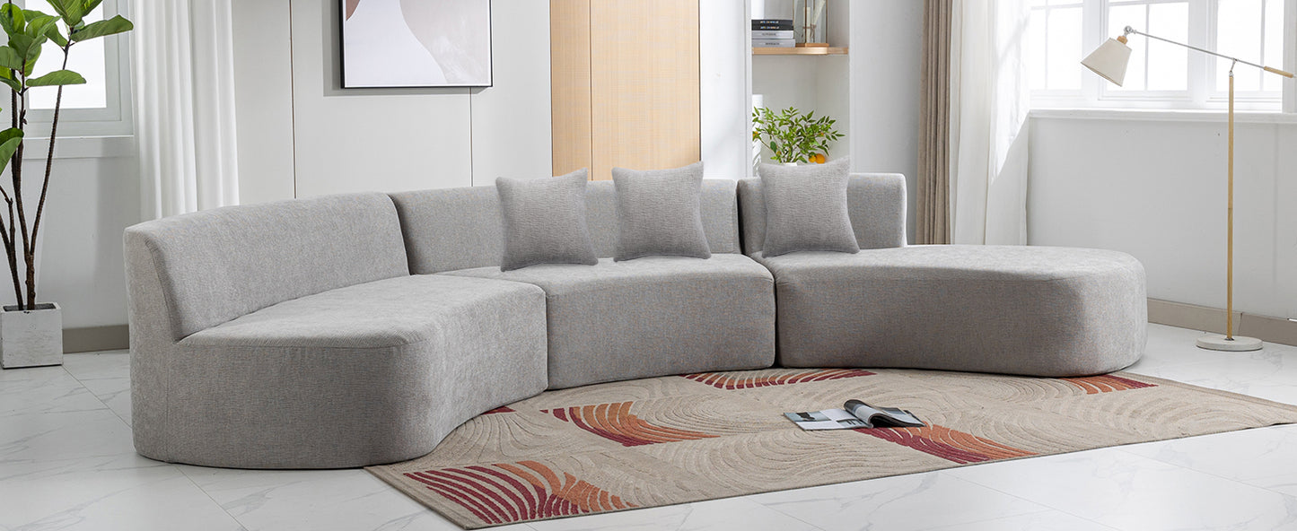 Healdsburg Contemporary Chenille Curved Sectional