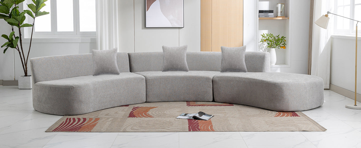 Healdsburg Contemporary Chenille Curved Sectional