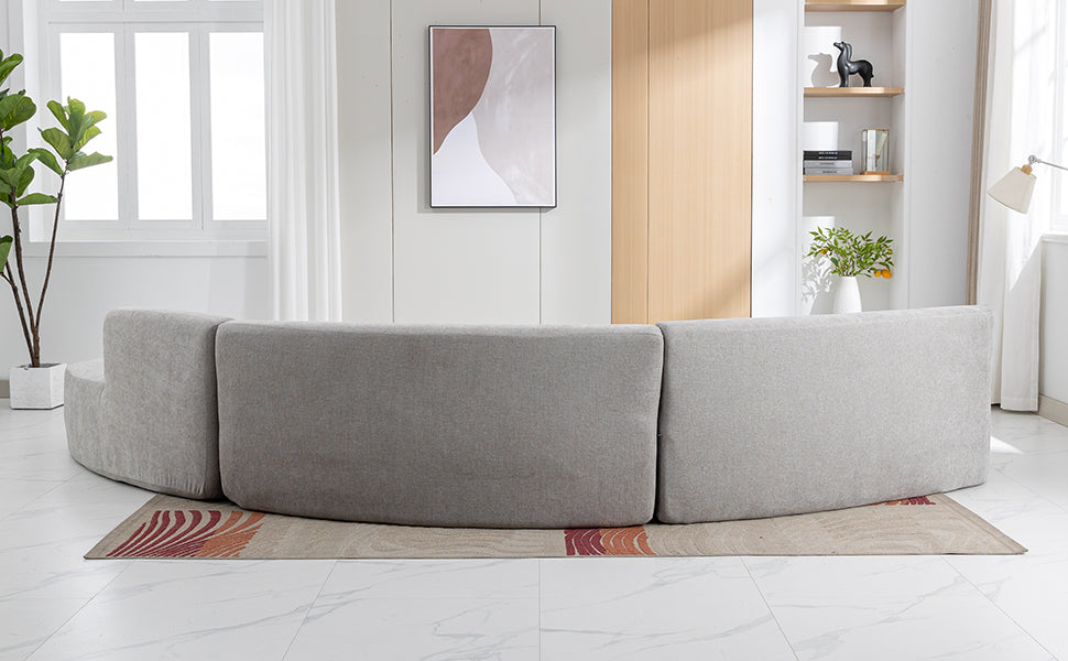 Healdsburg Contemporary Chenille Curved Sectional