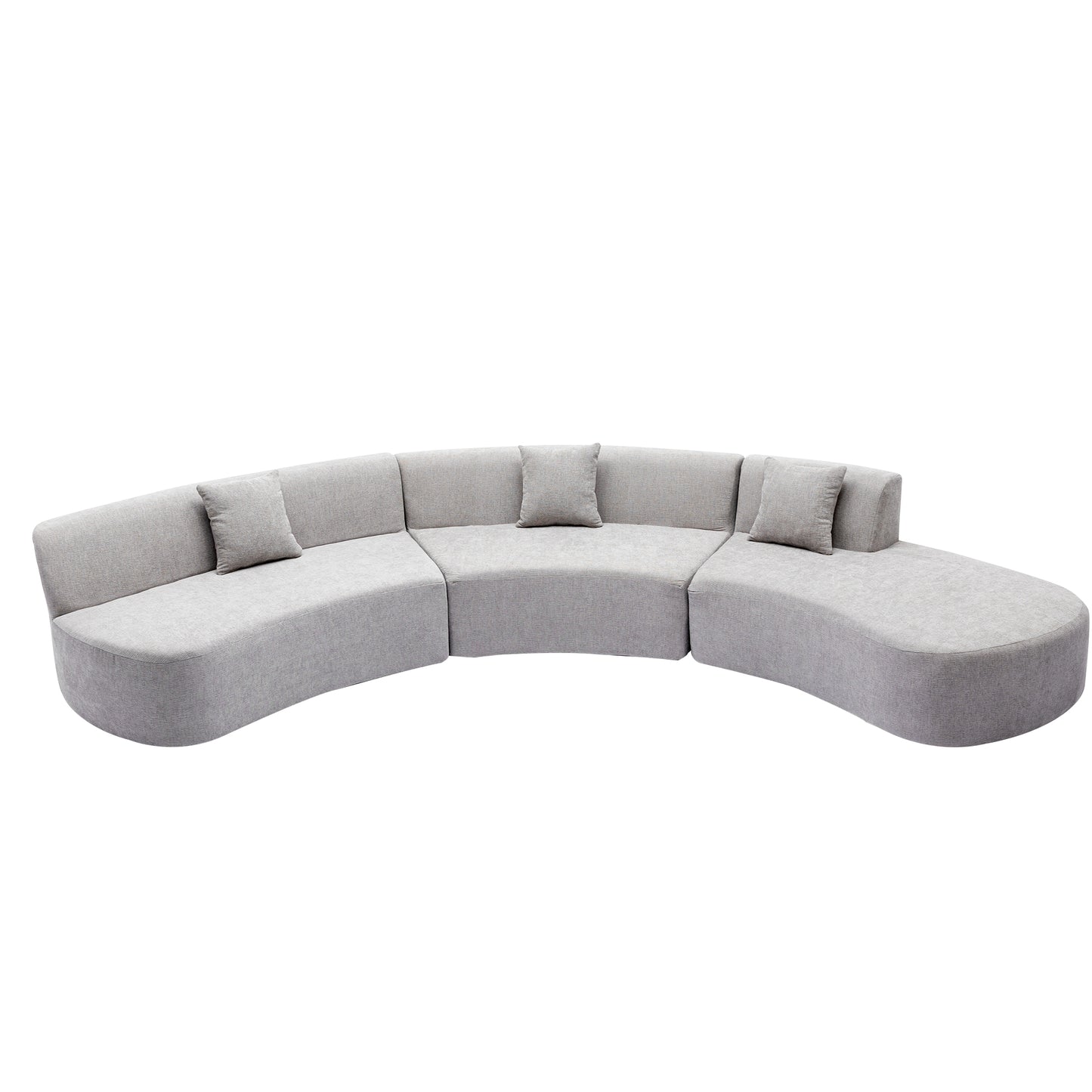 Healdsburg Contemporary Chenille Curved Sectional