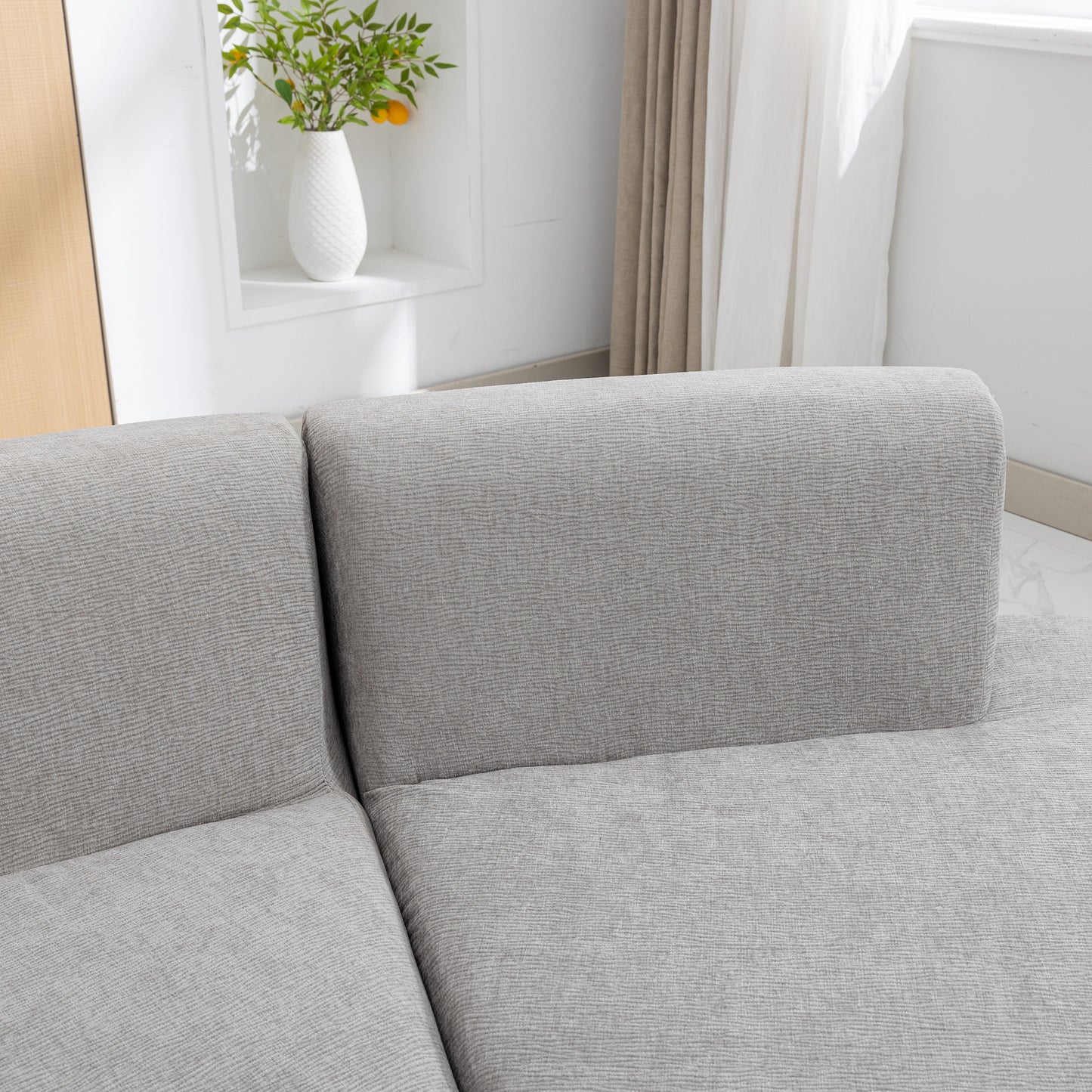 Healdsburg Contemporary Chenille Curved Sectional