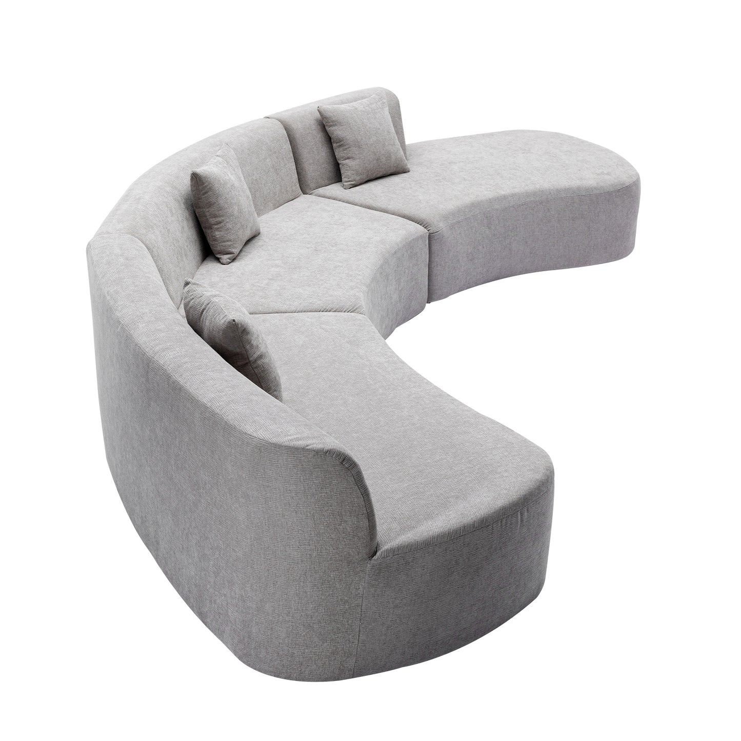 Healdsburg Contemporary Chenille Curved Sectional