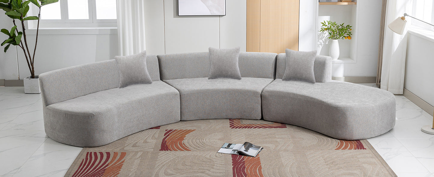 Healdsburg Contemporary Chenille Curved Sectional