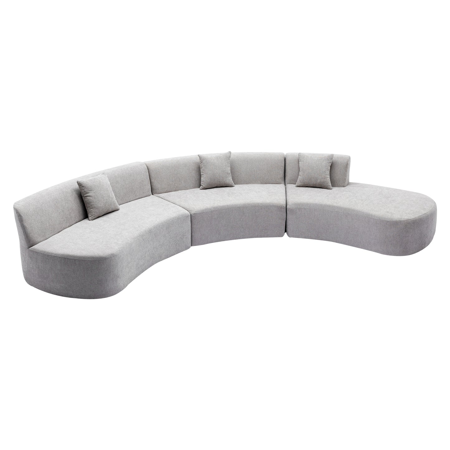 Healdsburg Contemporary Chenille Curved Sectional