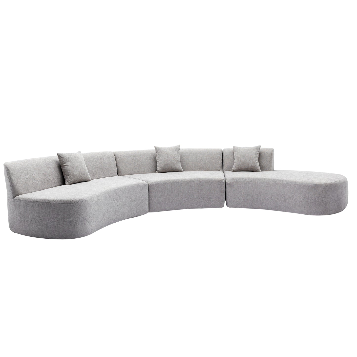 Healdsburg Contemporary Chenille Curved Sectional