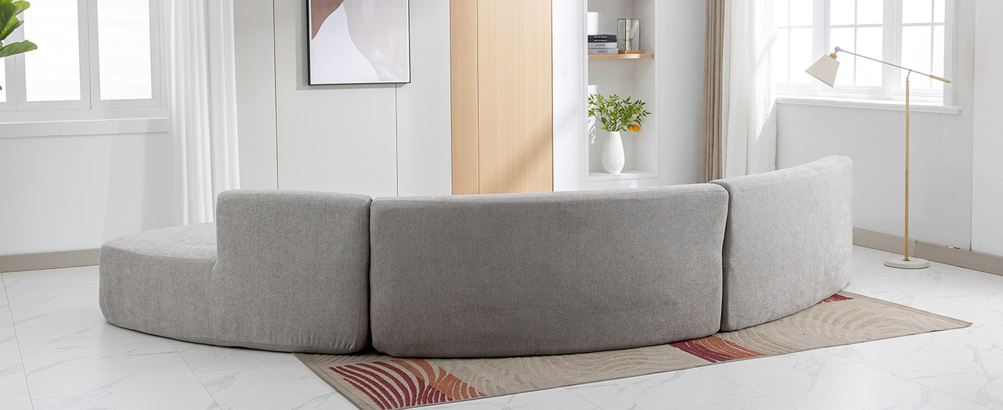 Healdsburg Contemporary Chenille Curved Sectional