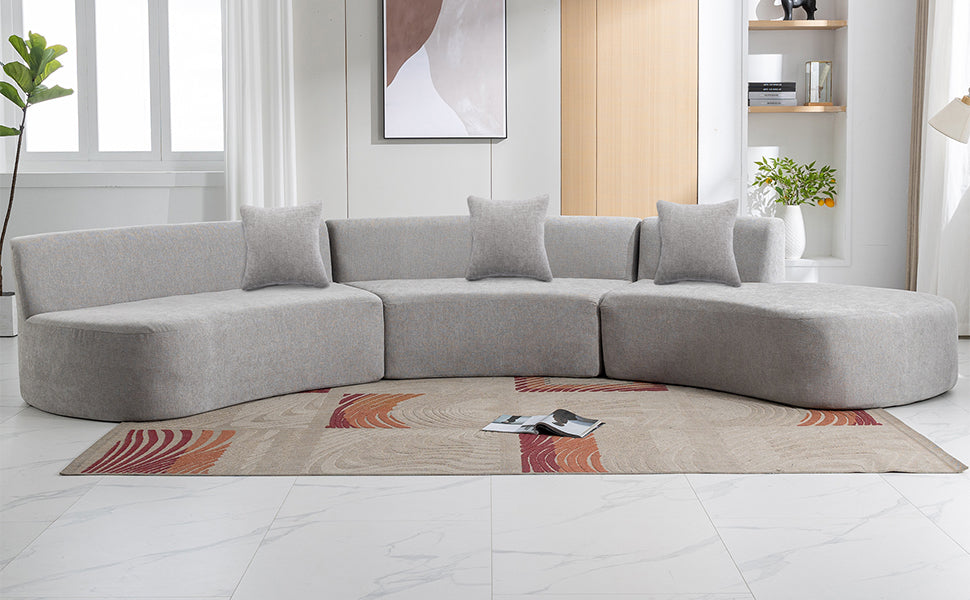 Healdsburg Contemporary Chenille Curved Sectional
