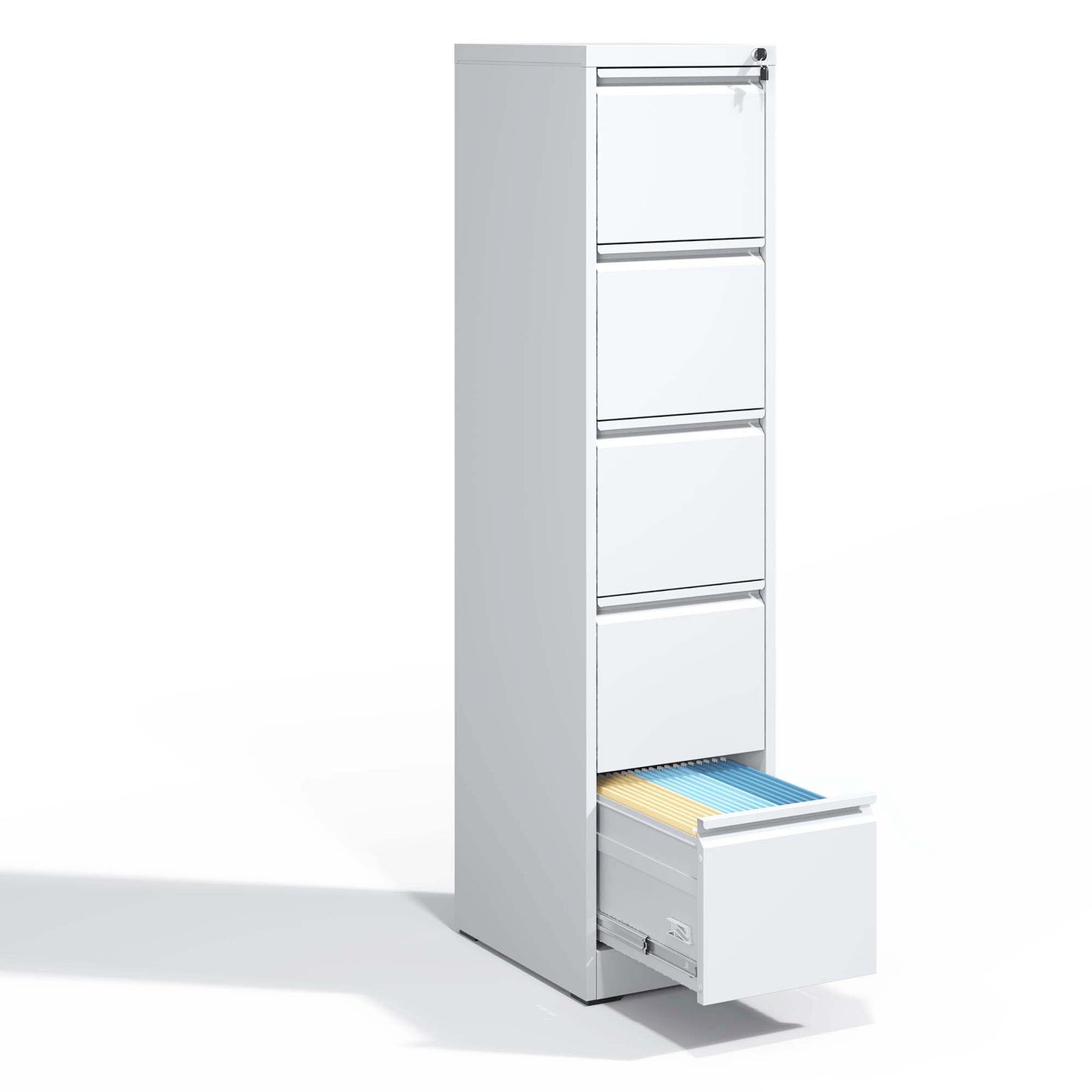 Lula Modern 5 Drawer Metal Locking File Cabinet