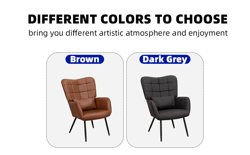 Lazzareschi Contemporary Bonded Leather Accent Chair