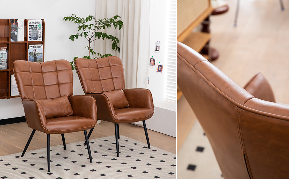 Lazzareschi Contemporary Bonded Leather Accent Chair