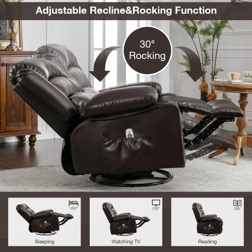 Mission Modern Massage Swivel Recliner Chair