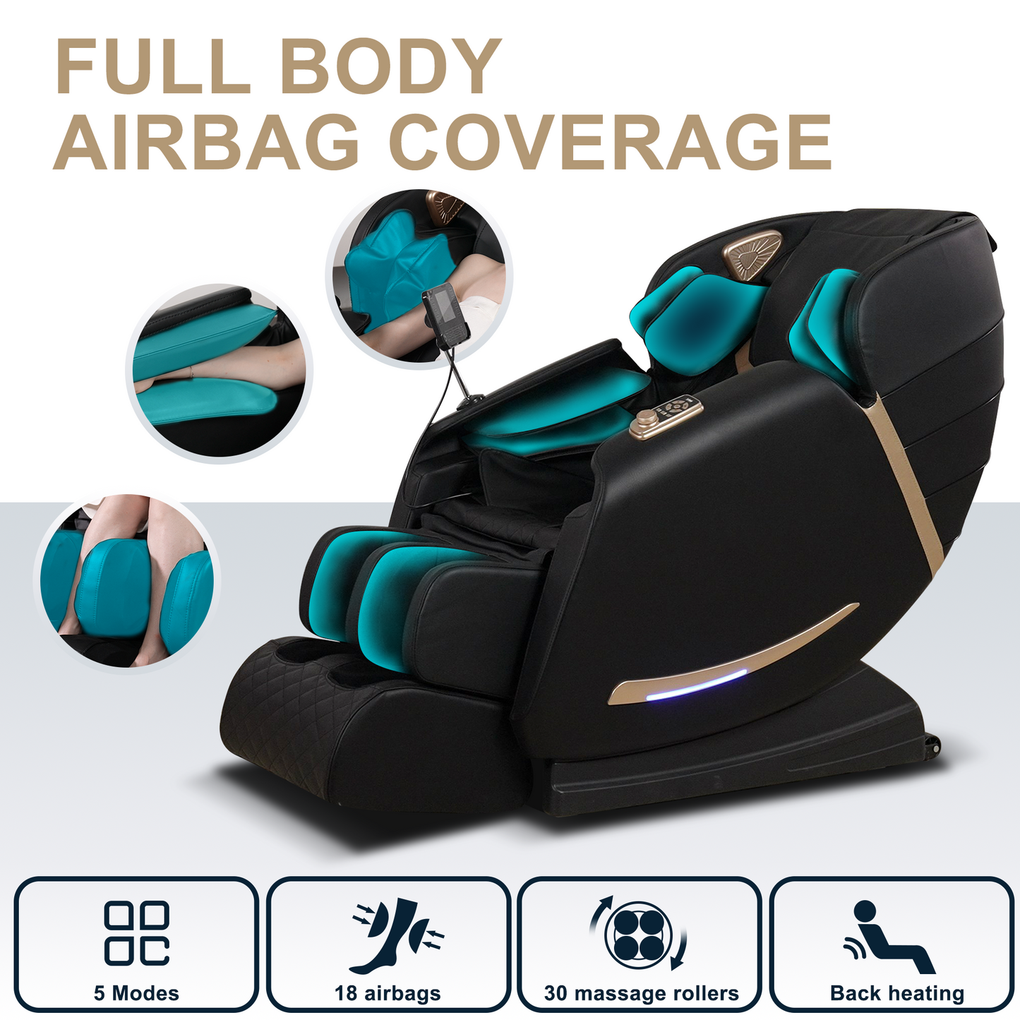 Jiron Modern Velvet Massage Chair