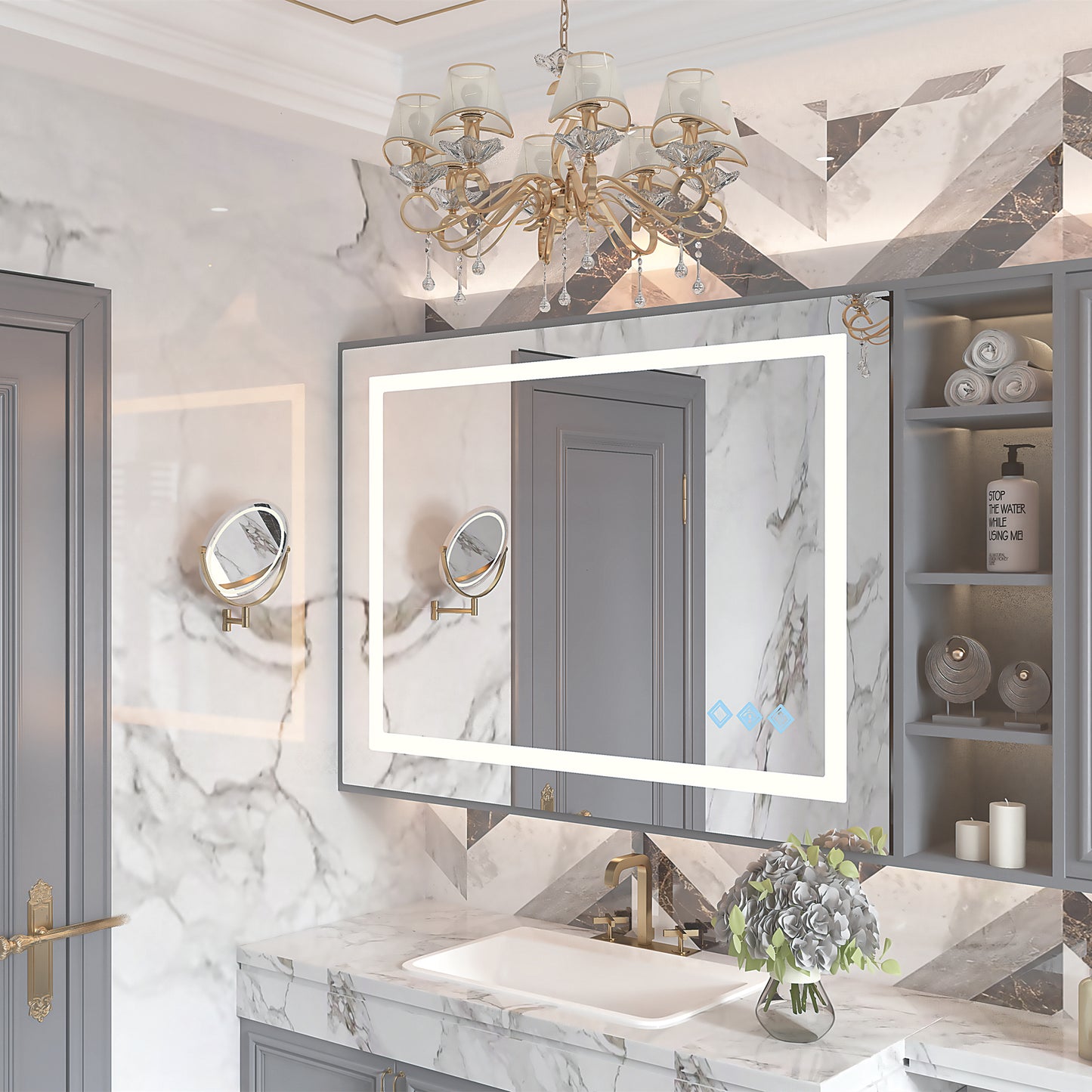 Centerville Modern Brushed LED Mirror