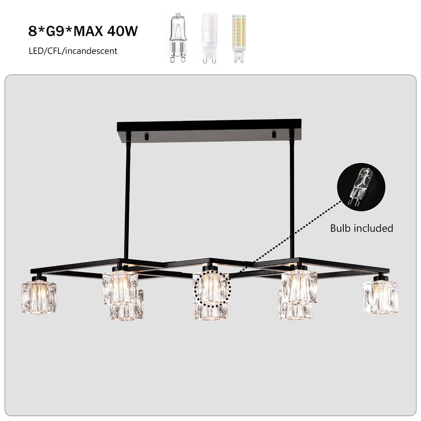Marcel Industrial Crystal Chandelier