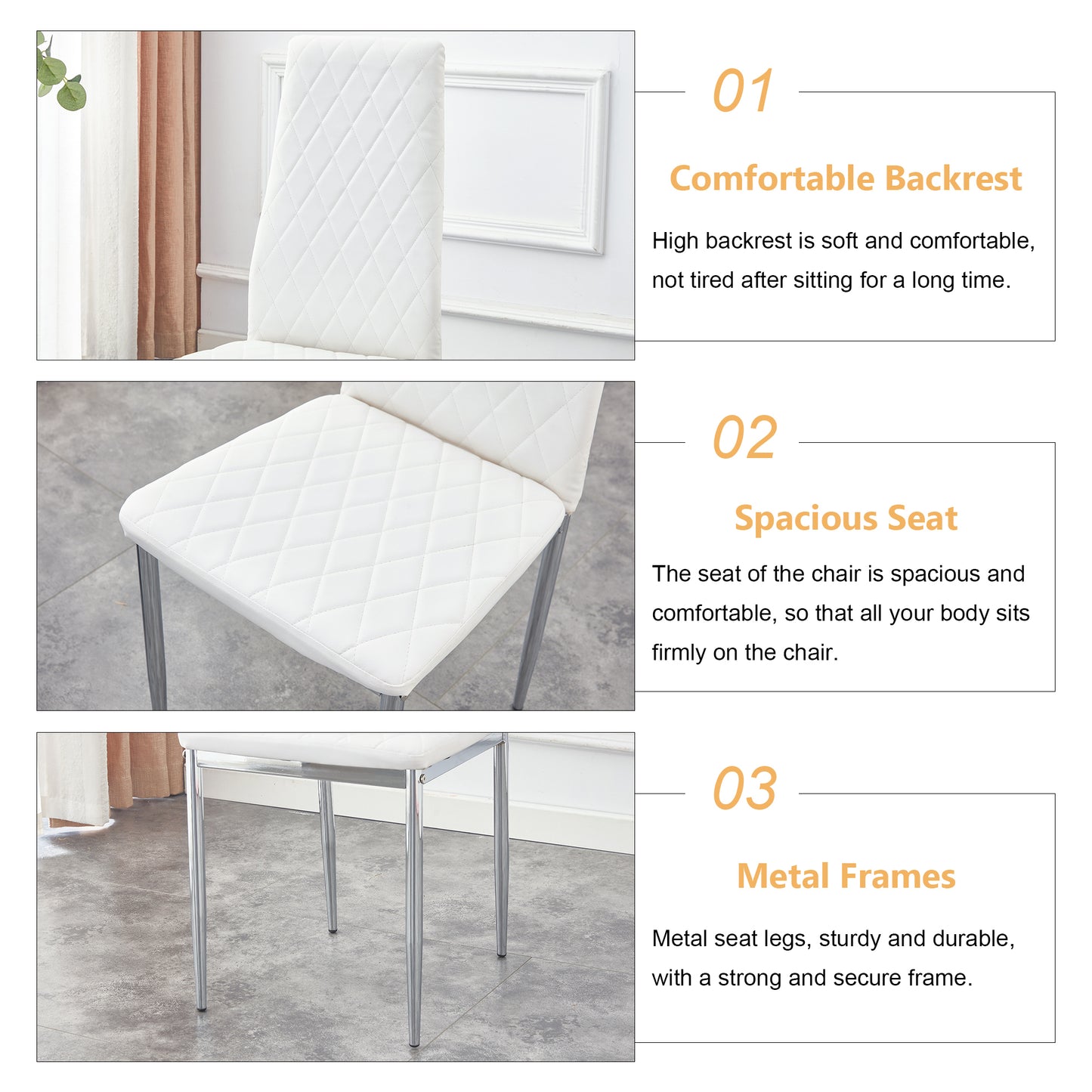 Jiron Modern Grid High-Back Chair Set