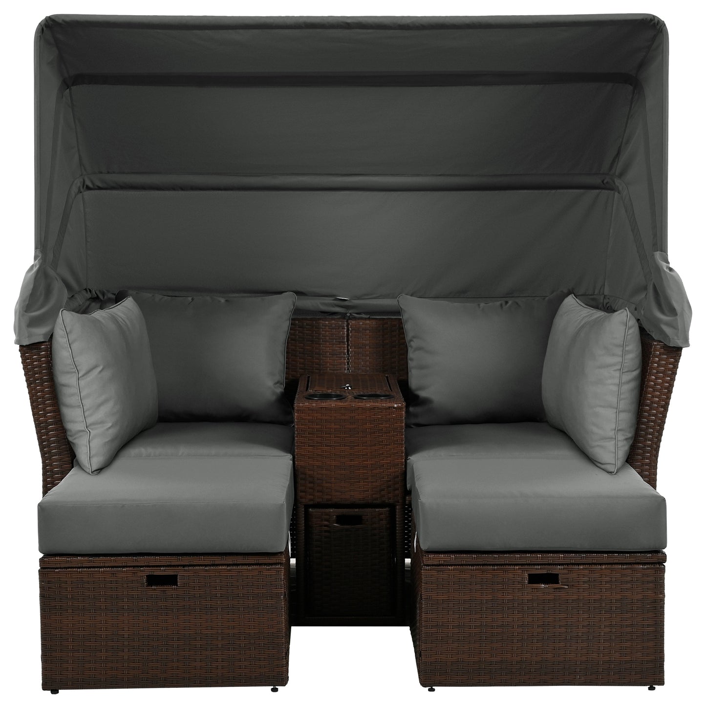 Amity Modern Loveseat Foldable Awning Daybed