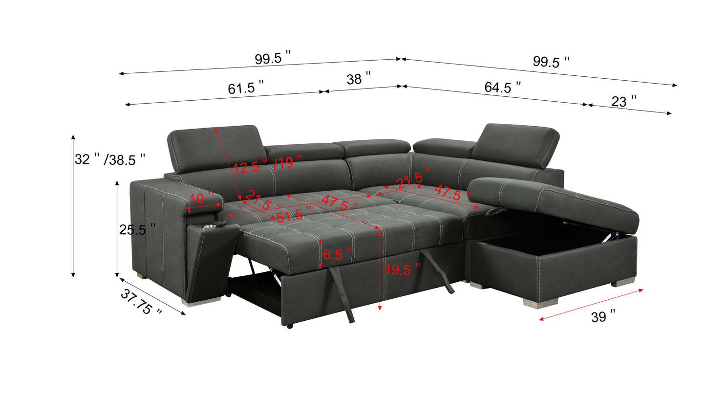 Luz Modern Convertible Sofa Bed