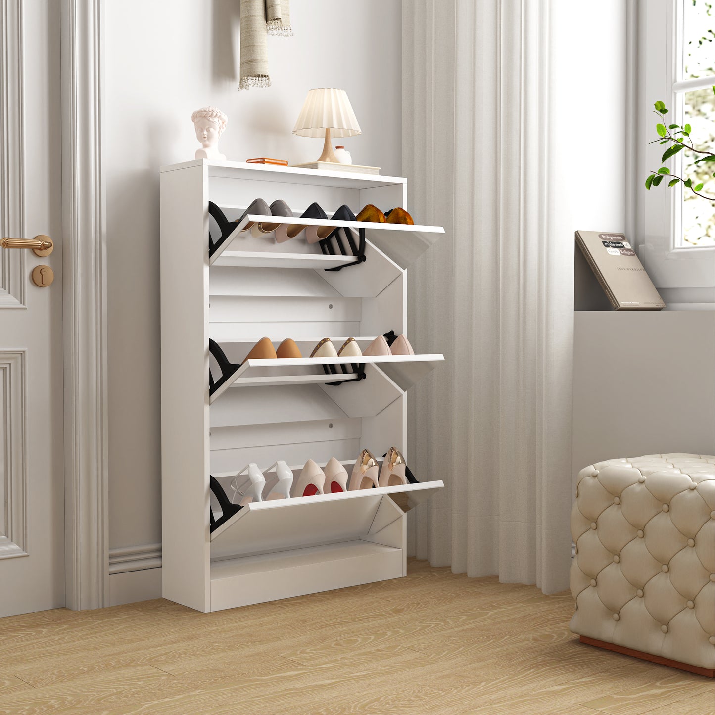 Somerset Modern Shoe Cabinet Organizer