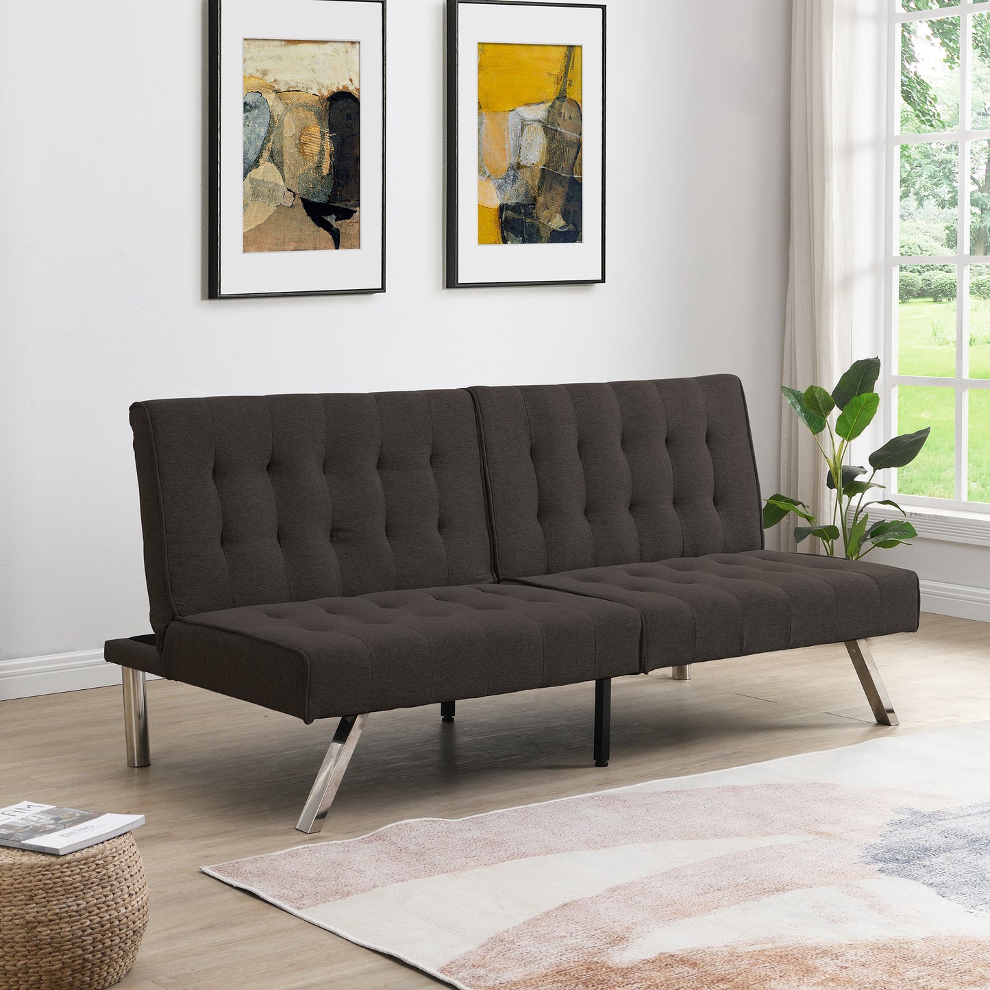 Niles Modern Espresso Futon Sofa