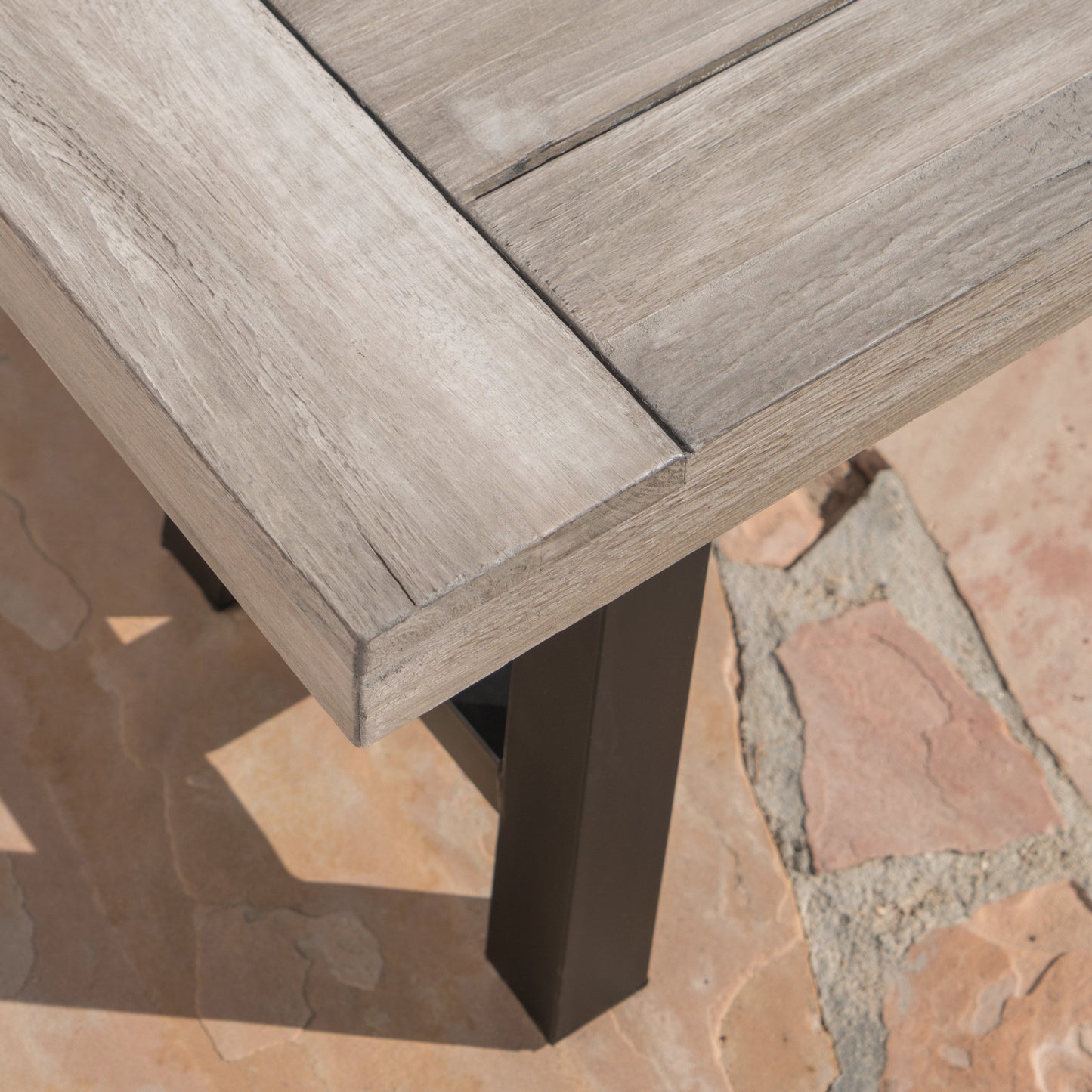 Emery Industrial Acacia Wood Bench