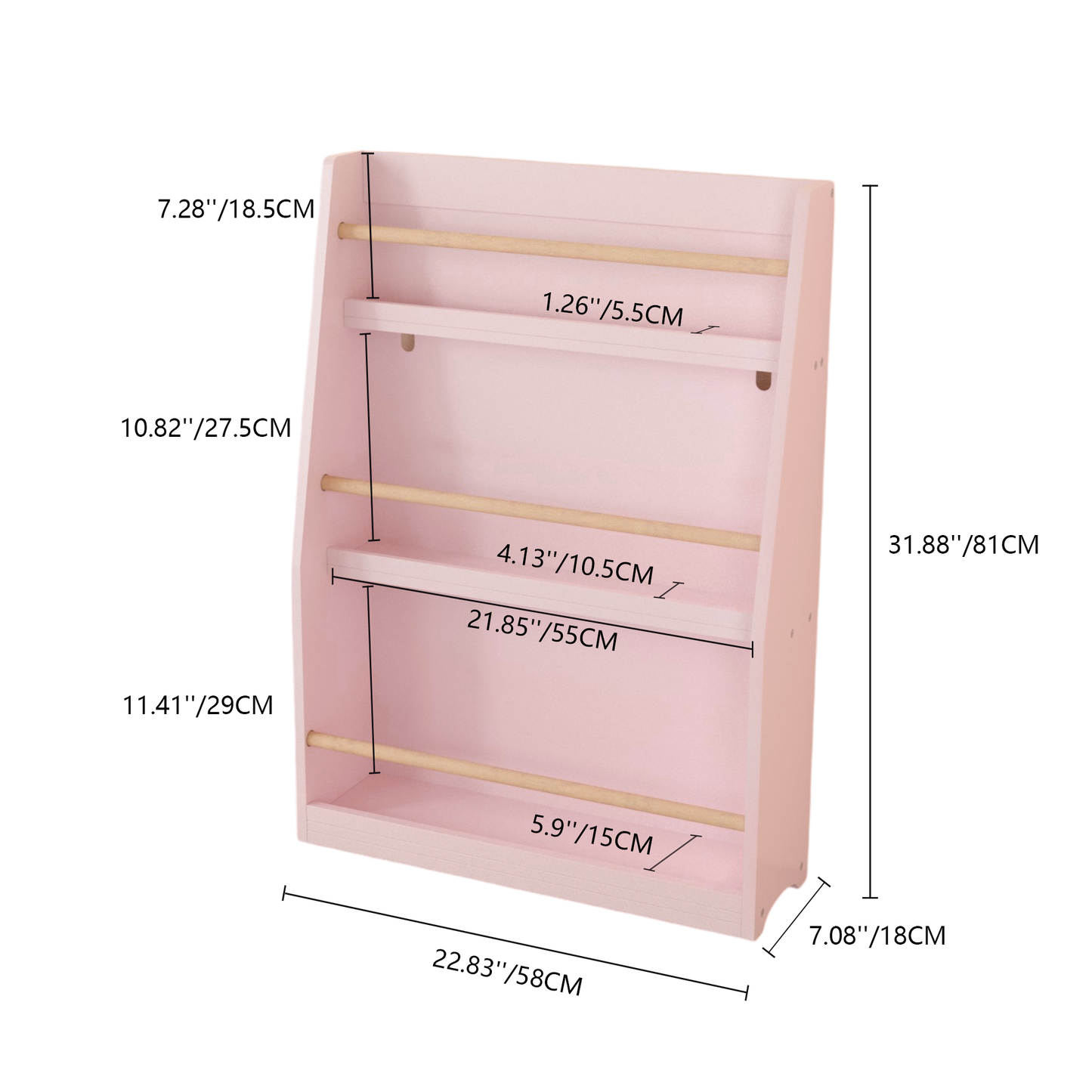 Justo Contemporary Kids Book Rack