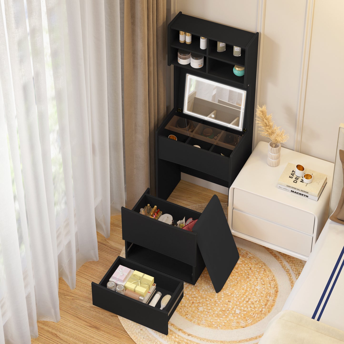 Irvington Contemporary Velvet Dressing Table