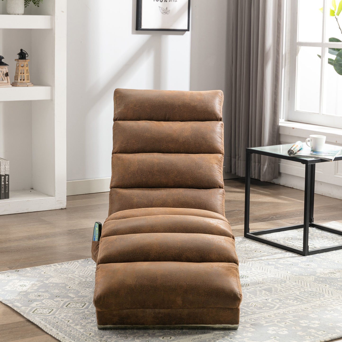 Marcel Contemporary Linen Massage Lounge Chaise