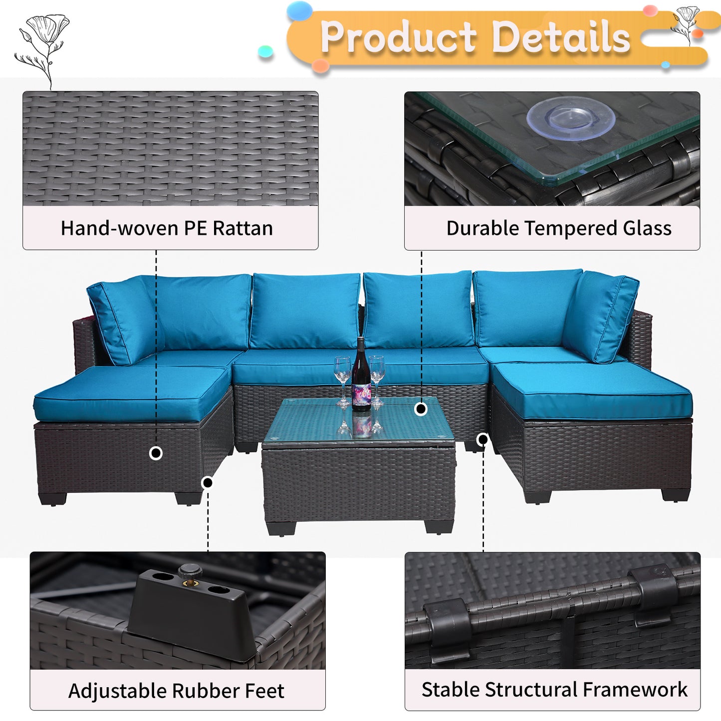 Cleo Modern Rattan Patio Set