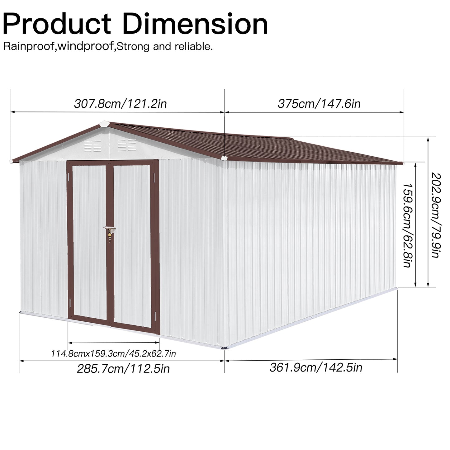 Healdsburg Industrial Metal Outdoor Storage Shed