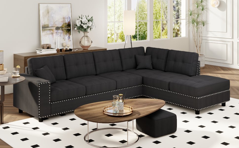 Calista Mid-Century L-Shaped Modular Sofa