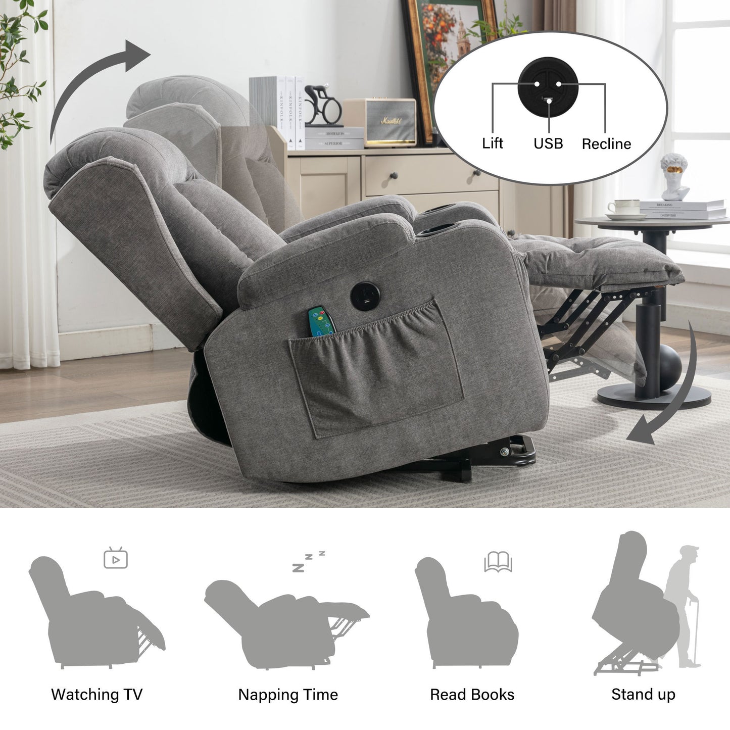 Napa Contemporary Power Lift Recliner Chair