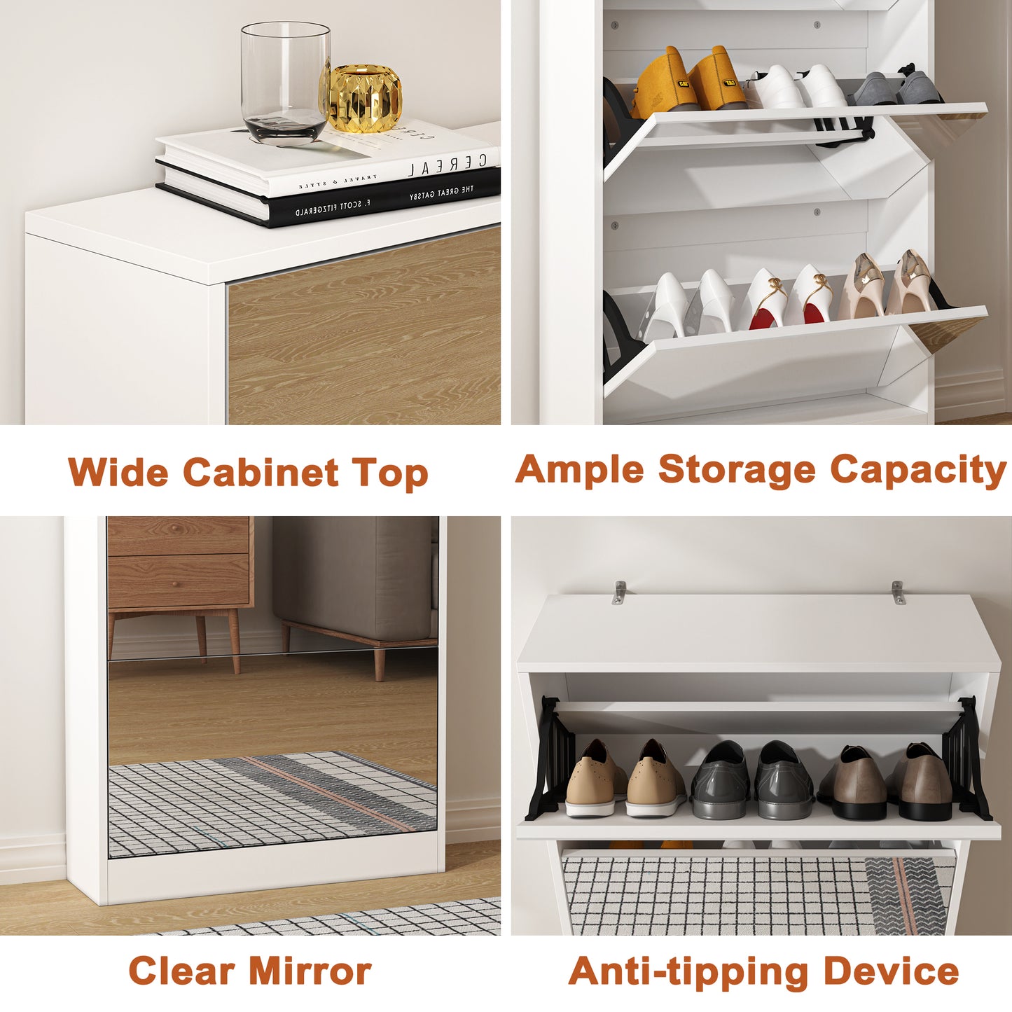Somerset Modern Shoe Cabinet Organizer