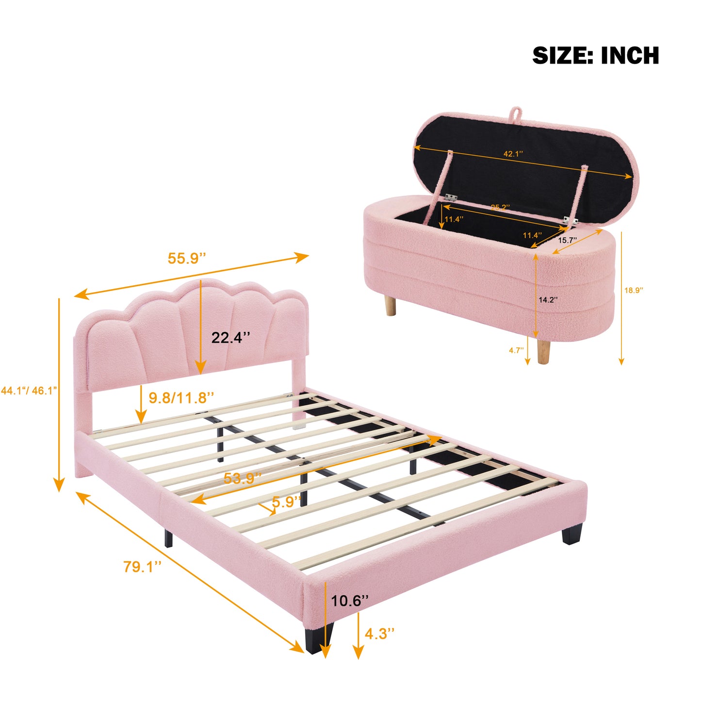 Marcel Contemporary LED Upholstered Bedroom Sets