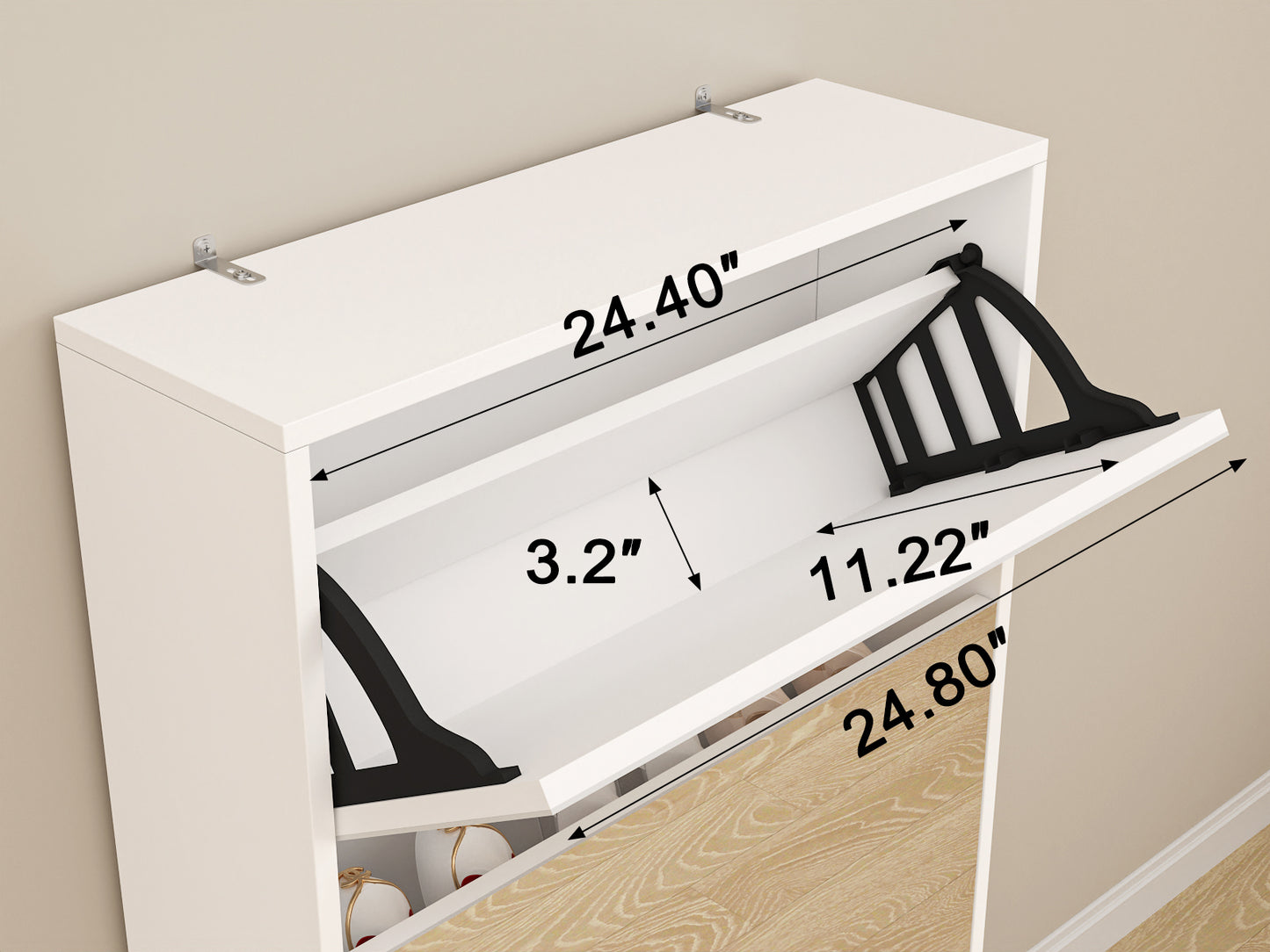 Somerset Modern Shoe Cabinet Organizer