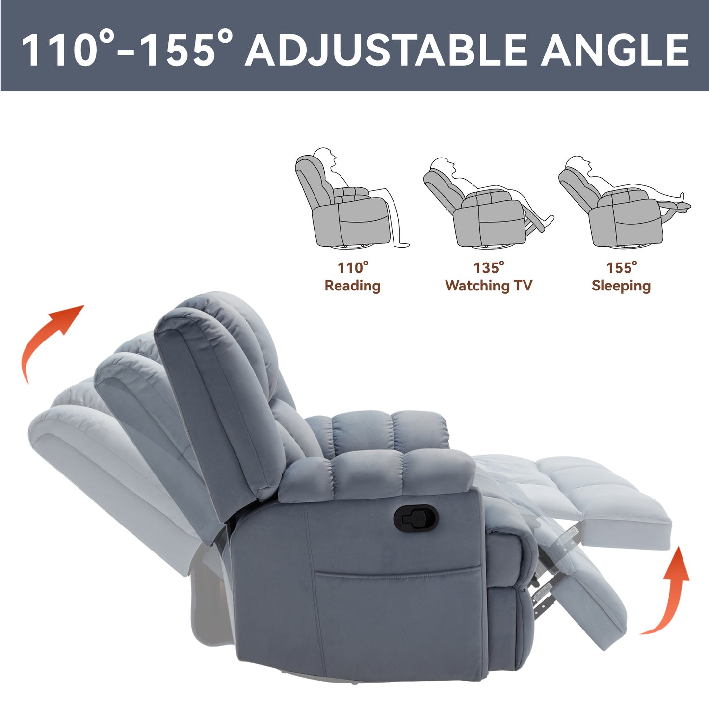 Irvington Modern Fabric Recliner Sofa Chair