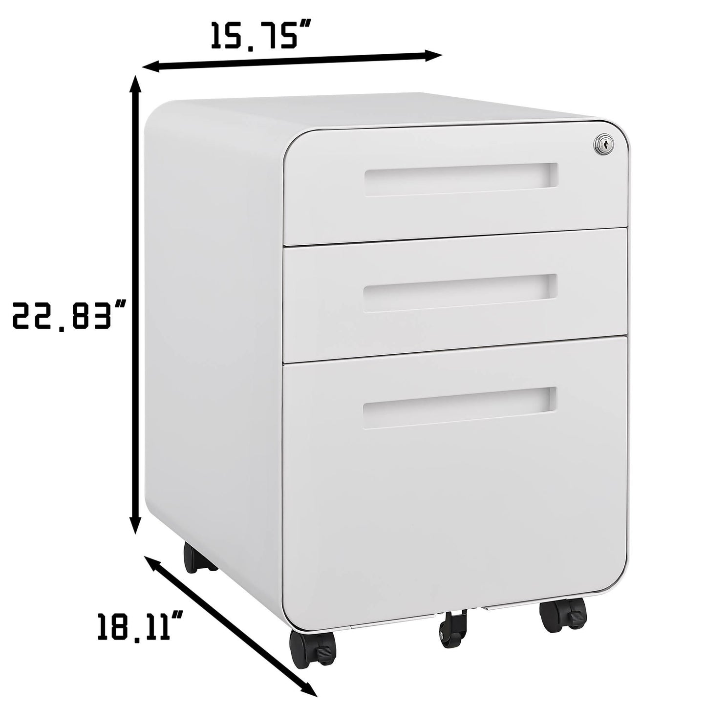 Warmsprings Modern Mobile File Cabinet White