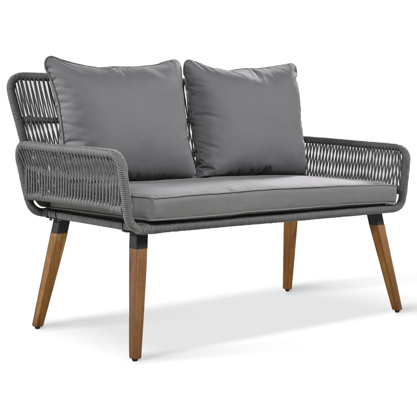 Calista Contemporary Outdoor Acacia Patio Set