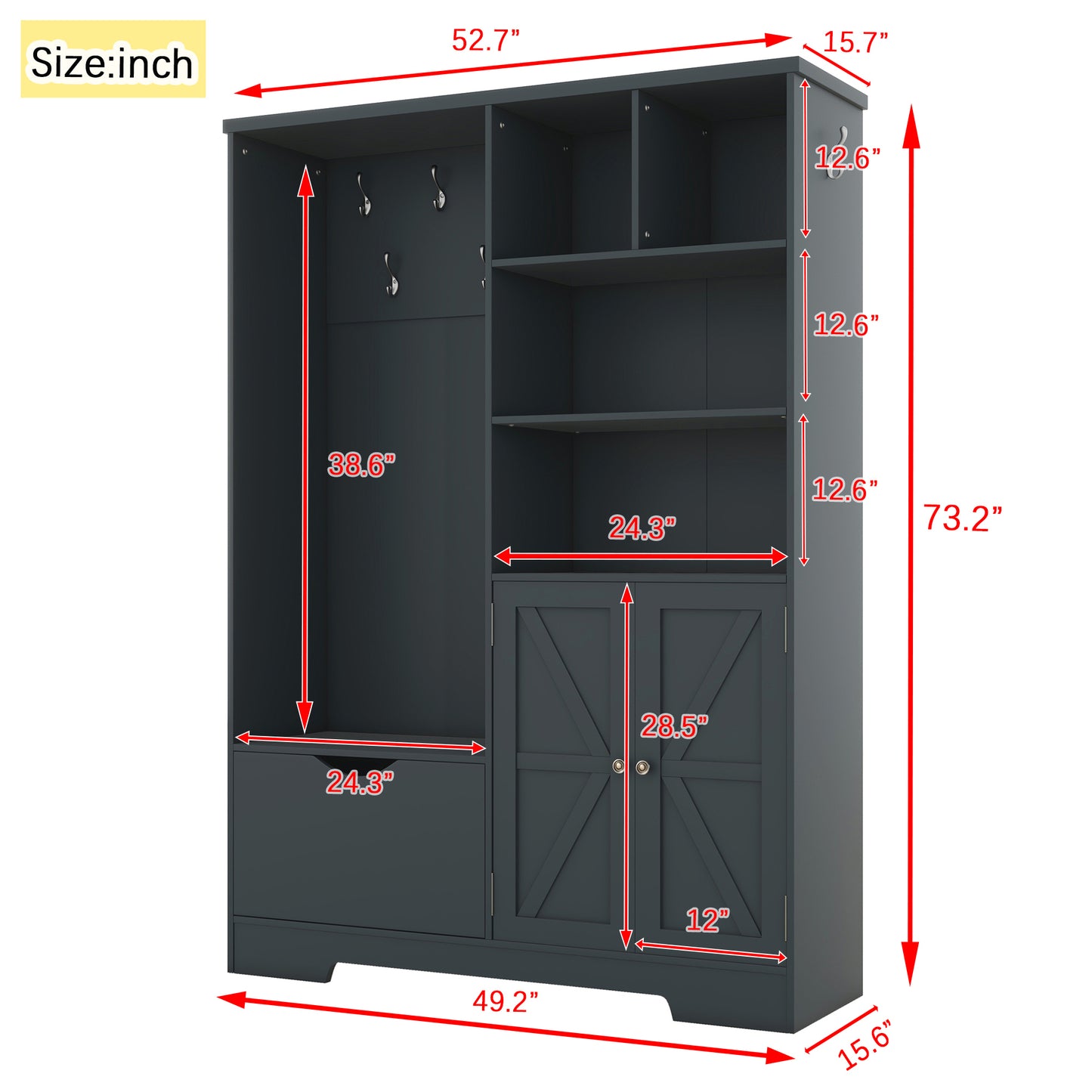 Calista Modern Elegant Storage Coat Rack