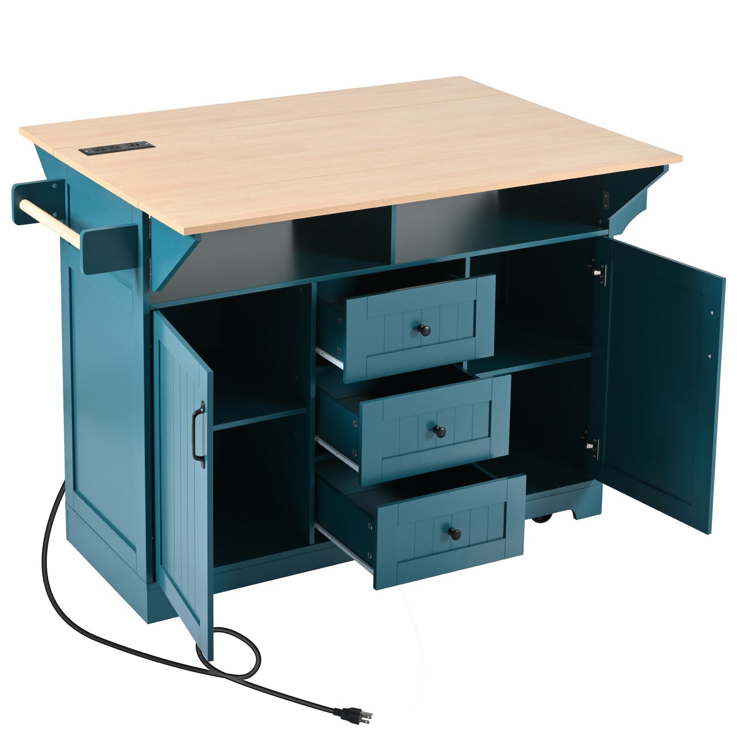 Cleo Modern Rolling Kitchen Cart