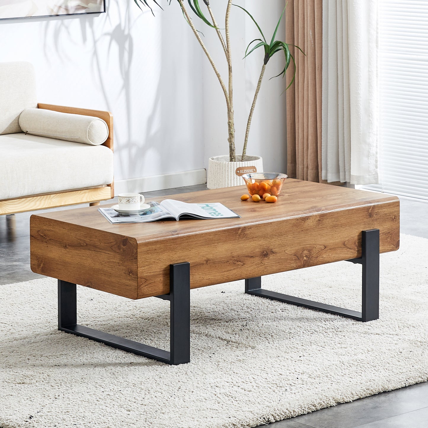 Ghivi Industrial Rustic Elegance Coffee Table