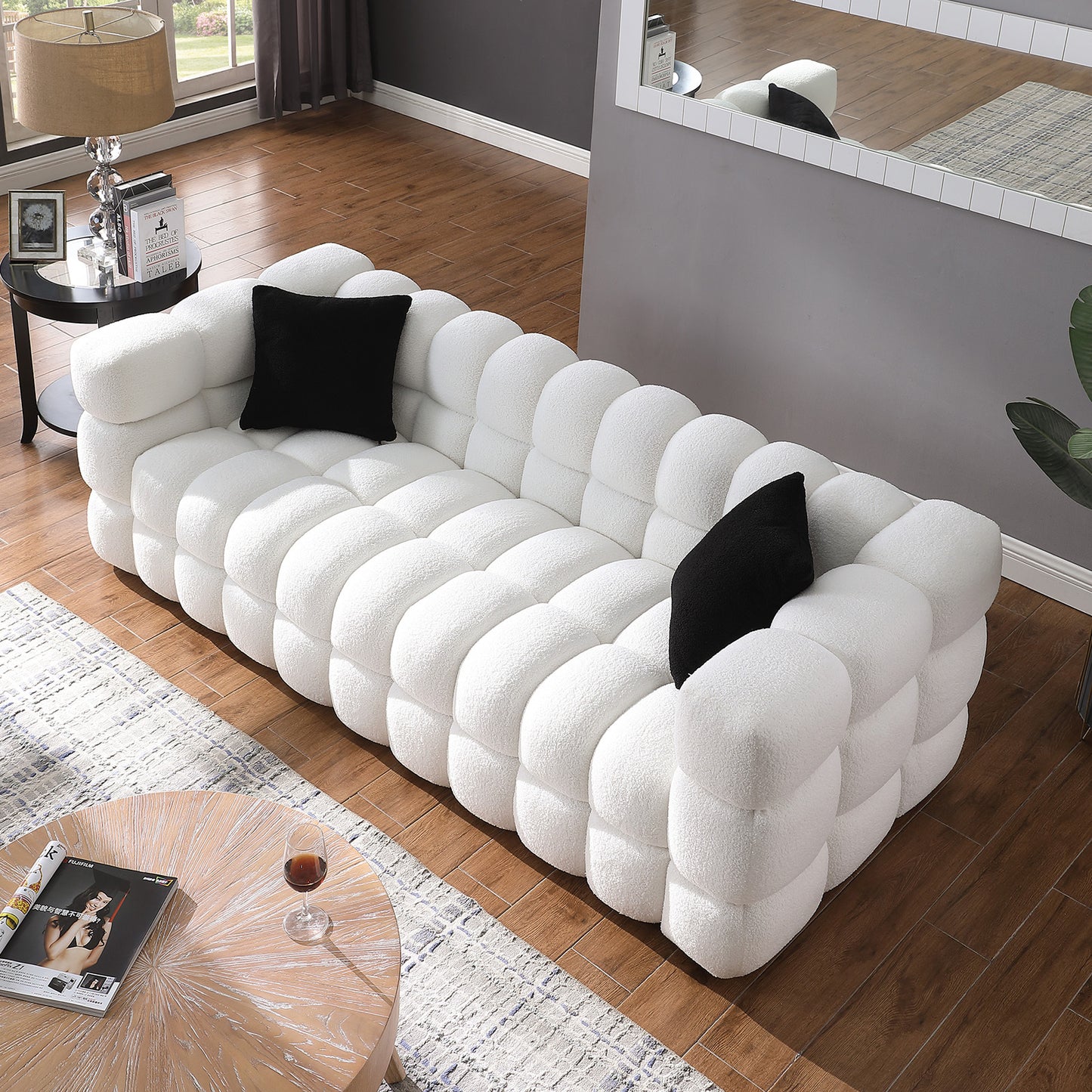 Silverleaf Contemporary Marshmallow Boucle Sofa