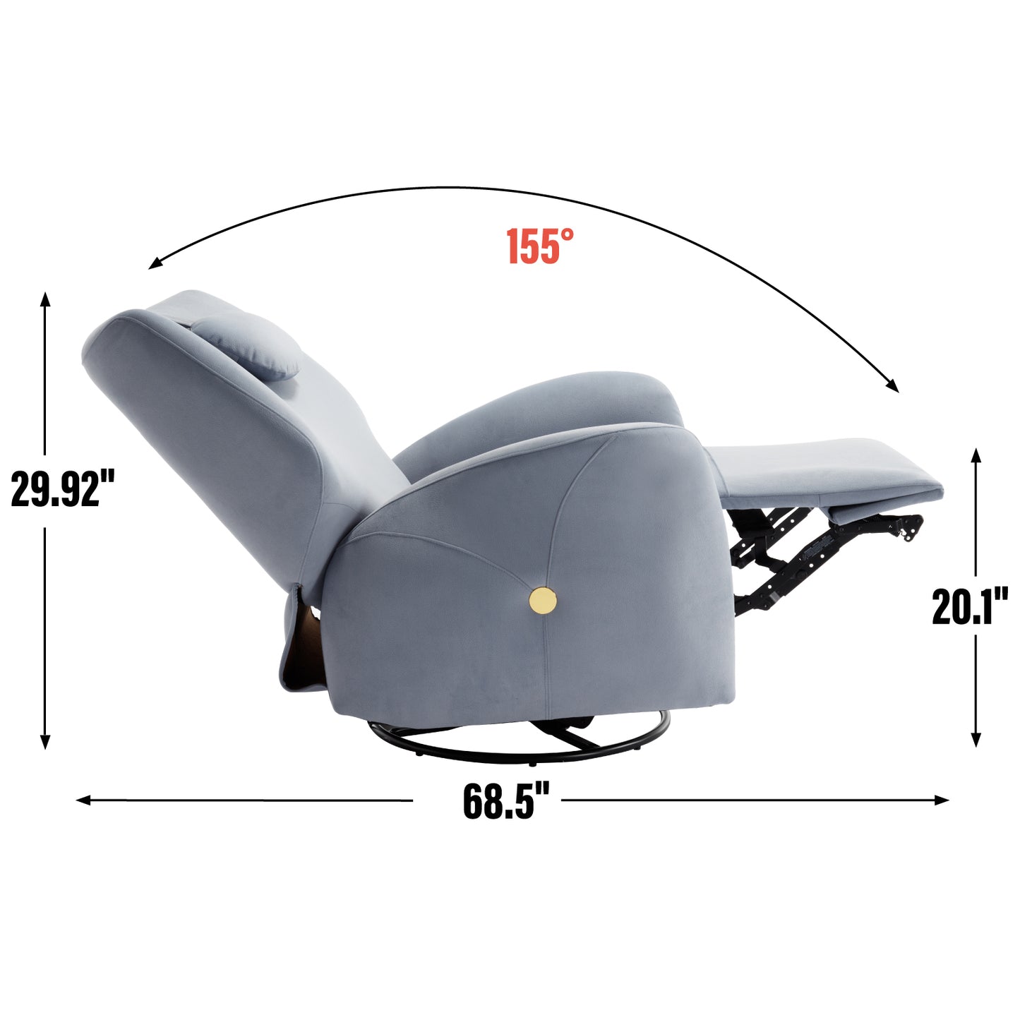Warmsprings Modern Swivel Recliner Chair